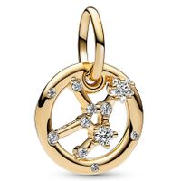 Pandora 762715C01 Hangbedel Maagd Zodiac zilver-zirconia goudkleurig-wit