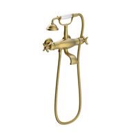 Thermostaat Bad/Douche Tres Clasic Incl Handdouche op Houder Verouderd Messing Mat Thermostaat Bad/Douche Tres Clasic Incl Handdouche op Houder Verouderd Messing Mat