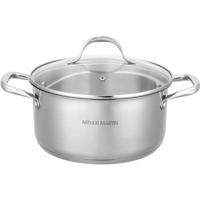 AM2513 Arthur Martin Pentola 28 cm con coperchio - Acciaio inossidabile - Tutte le fonti di calore compresa l'induzione
