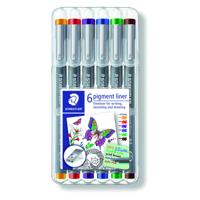 Fineliner Staedtler Pigment 308 assorti 0.5mm set à 6st assorti