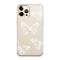 White butterfly: iPhone 13 Pro Max Transparant Hoesje