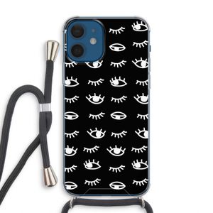 Eye pattern #3: iPhone 12 Transparant Hoesje met koord