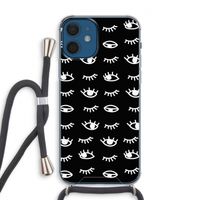 Eye pattern #3: iPhone 12 Transparant Hoesje met koord