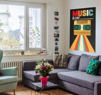 Vintage poster muziek is life