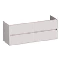 Brauer Adore - Onderkast - 140 cm - met 4 Softclose Lades Greeploos en 2 Sifon Uitsparingen - Mat Zand