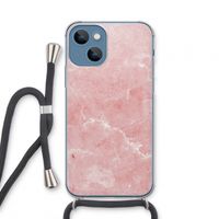 Roze marmer: iPhone 13 mini Transparant Hoesje met koord
