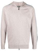 Corneliani hoodie zippé à manches rayées - Tons neutres