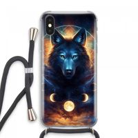 Wolf Dreamcatcher: iPhone XS Max Transparant Hoesje met koord