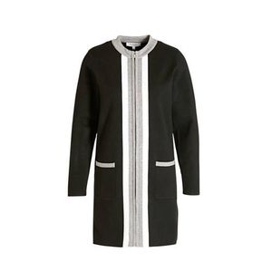 Morgan vest met contrastbies zwart/ grijs