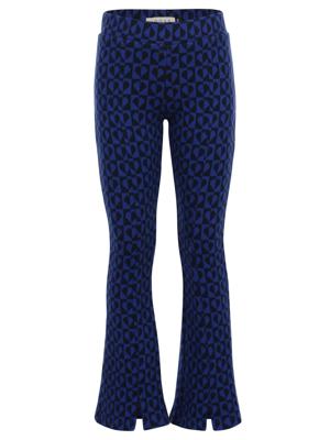 LOOXS Little winter flare broek meisjes - blauw - hartjes/jaquard