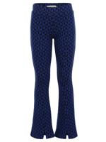 LOOXS Little winter flare broek meisjes - blauw - hartjes/jaquard