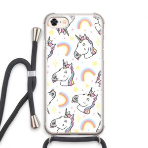Rainbow Unicorn: iPhone 7 Transparant Hoesje met koord