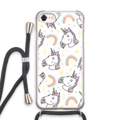 Rainbow Unicorn: iPhone 7 Transparant Hoesje met koord