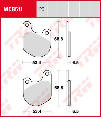 TRW Remblokken, en remschoenen voor de moto, MCB511PC Allround organisch/carbon
