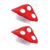 Carnaval verkleed hoed - 4x stuks - Paddenstoel - Rood - foute party/kabouter thema