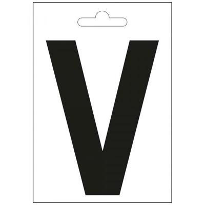 Nautic letter V zwart 100 mm.