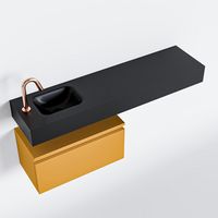 Toiletmeubel Mondiaz Andor | 120 cm | Meubelkleur Ocher | Lex vrijhangend wastafel Urban Links | 1 kraangat