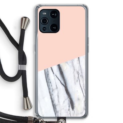 A touch of peach: Oppo Find X3 Pro Transparant Hoesje met koord