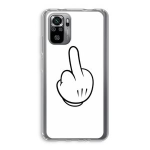 Middle finger white: Xiaomi Redmi Note 10S Transparant Hoesje