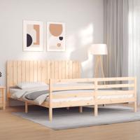 Bedframe met hoofdbord massief hout