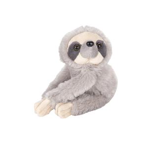 Nature Planet pluche knuffel - grijze luiaard - 17 cm - dieren knuffels