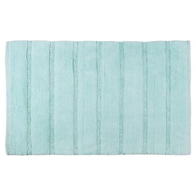 Differnz Stripes badmat geschikt voor vloerverwarming 100% katoen 45 x 75 cm lichtblauw