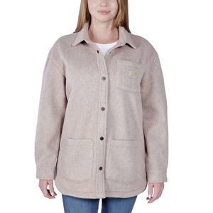 Loose Fit Fleece Overshirt Mink Overhemd Dames