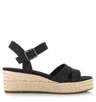 TOMS Toms - Audrey linnen sandalen met sleeha Zwart Textiel Sandalen met hak Dames