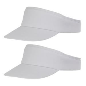 Sunvisor zonneklep voor volwassenen - 2x stuks - Wit - Katoenen verstelbare zonnekleppen - Dames/her