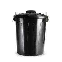 Plasticforte Vuilnisbak/prullenbak - 51 liter - zwart - kunststof - los deksel - kantoor/keuken