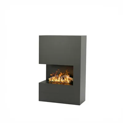 Glow Fire Tucholsky Rechtszijdig Grijs - OMC 600 | Vrijstaande Waterdamphaard - 91 cm x 150 cm x 35 cm