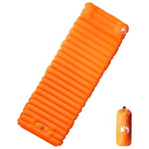 VidaXL Kampeermatras met kussen zelfopblazend 1-persoons oranje