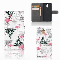 Nokia 3.1 (2018) | Telefoonhoesje | Met pasjeshouder | Flamingo Triangle