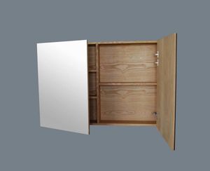 Spiegelkast Wood 100 cm Massief Geolied Eiken Aqua Royal