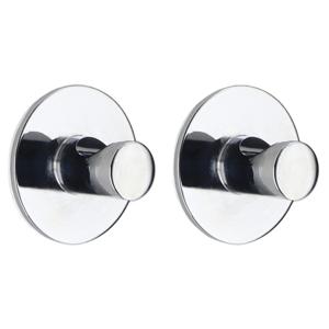 Plakhaakje rond - 2x stuks - zilver - Diameter 4 cm - Zelfklevende ophang haakjes - zink