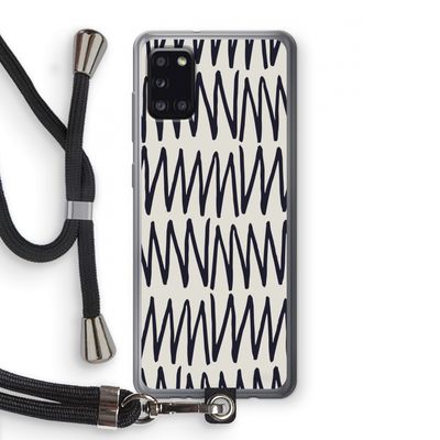 Marrakech Zigzag: Samsung Galaxy A31 Transparant Hoesje met koord