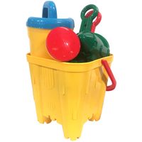Emmersetje - zandkasteel - 4-delig - geel - Strand/zandbak speelgoed - thumbnail