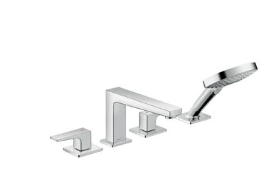 Hansgrohe Metropol 4-gats badrandmengkraan afbouwdeel met rechte greep, chroom