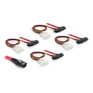 DeLOCK Cable mini SAS 36pin to 4x SAS 29pin SCSI-kabel Rood 0,5 m