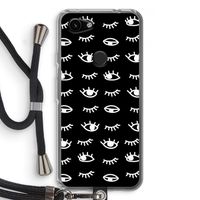 Eye pattern #3: Pixel 3a Transparant Hoesje met koord