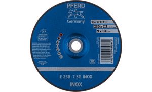 PFERD 62223632 E 230-7 SG INOX Afbraamschijf gebogen Diameter 230 mm Boordiameter 22.23 mm RVS 10 stuk(s)