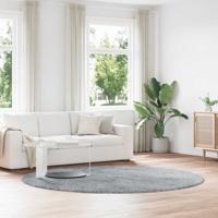 Hoogpolig vloerkleed NAVARRA 240x240 cm polyester zilvergrijs