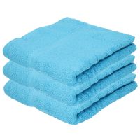 3x Luxe handdoeken turquoise 50 x 90 cm 550 grams - thumbnail