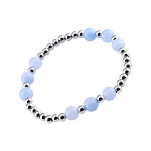 Natural Stone Bracelet Blue Quartz Light/Elastiek Armbanden