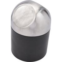 Excellent Houseware aanrecht Mini prullenbakje met klepdeksel - zwart - 1.3L - 17 cm - rvs