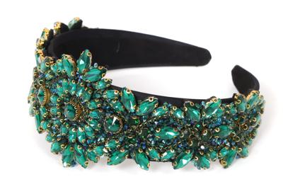 Strass haarband groen