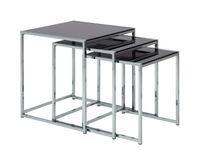 Bendt Bijzettafel Cross Set van 3 stuks - Zwart - Vierkant - thumbnail