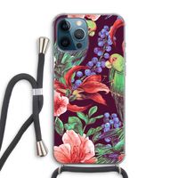 Papegaaien: iPhone 12 Pro Max Transparant Hoesje met koord