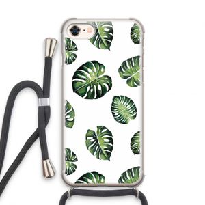 Tropische bladeren: iPhone 7 Transparant Hoesje met koord