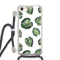 Tropische bladeren: iPhone 7 Transparant Hoesje met koord